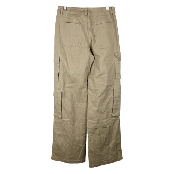 Brooklyn Karma Mikayla Cargo Pants Women Small 28 x 32 Taupe Khaki Pockets Wide - Picture 2 of 9